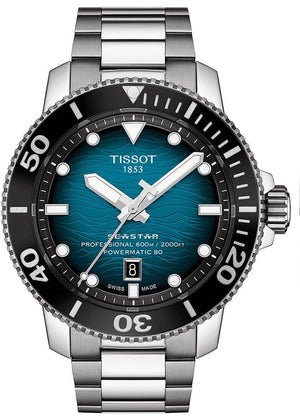 Buy Shop Tissot Seastar 2000 Professional Powermatic 80 Blue Dial Silver Steel Strap Watch for Men - T120.607.11.041.00 USA Online