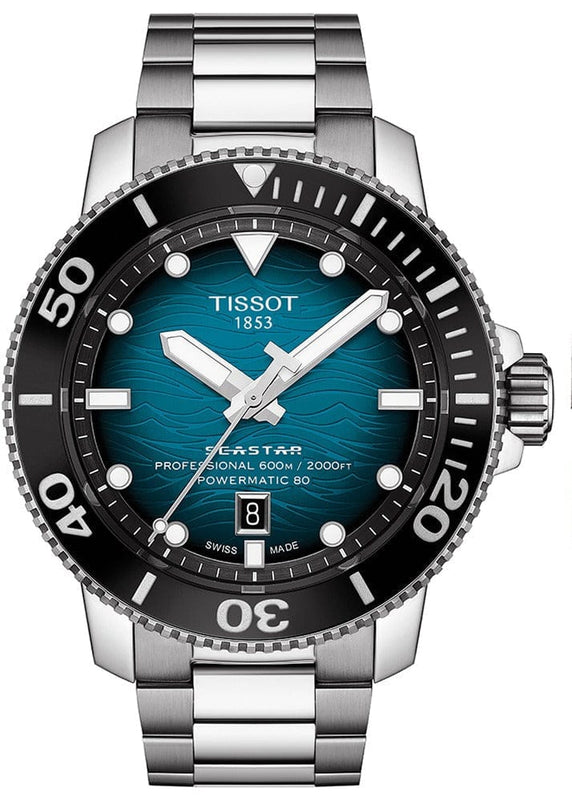 Buy Shop Tissot Seastar 2000 Professional Powermatic 80 Blue Dial Silver Steel Strap Watch for Men - T120.607.11.041.00 USA Online