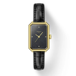 Buy Shop Tissot SRV Black Mother of Pearl Dial Black Leather Strap Watch for Women - T160.110.36.126.00 USA Online