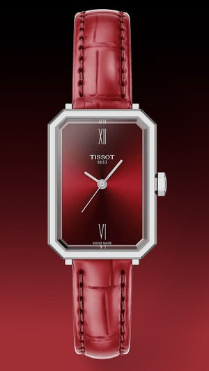 Buy Shop Tissot SRV Red Dial Red Leather Strap Watch for Women - T160.110.16.423.00 USA Online