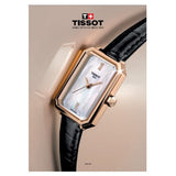 Buy Shop Tissot SRV White Mother of Pearl Dial Black Leather Strap Watch for Women - T160.110.36.113.00 USA Online