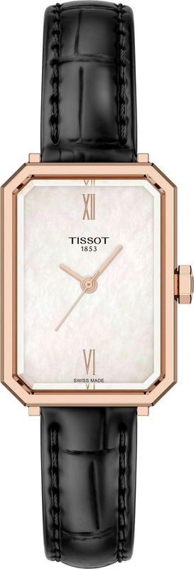 Buy Shop Tissot SRV White Mother of Pearl Dial Black Leather Strap Watch for Women - T160.110.36.113.00 USA Online