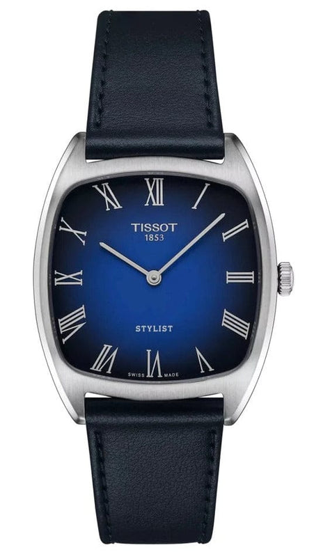 Buy Shop Tissot Stylist Quartz Blue Dial Blue Leather Strap Watch for Men - T159.909.16.043.00 USA Online