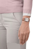 Buy Shop Tissot Stylist Quartz Silver Dial Brown Leather Strap Watch for Women - T159.909.16.031.00 USA Online