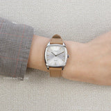 Buy Shop Tissot Stylist Quartz Silver Dial Brown Leather Strap Watch for Women - T159.909.16.031.00 USA Online