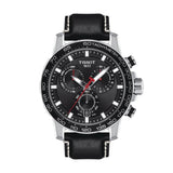 Buy Shop Tissot Supersport Chrono Black Dial Black Leather Strap Watch for Men - T125.617.16.051.00 USA Online