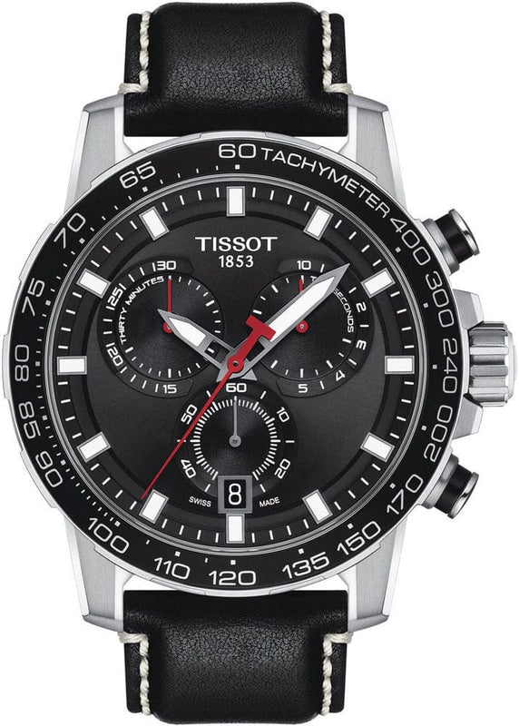 Buy Shop Tissot Supersport Chrono Black Dial Black Leather Strap Watch for Men - T125.617.16.051.00 USA Online