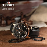 Buy Shop Tissot Supersport Chrono Black Dial Black Leather Strap Watch for Men - T125.617.36.051.00 USA Online
