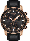 Buy Shop Tissot Supersport Chrono Black Dial Black Leather Strap Watch for Men - T125.617.36.051.00 USA Online