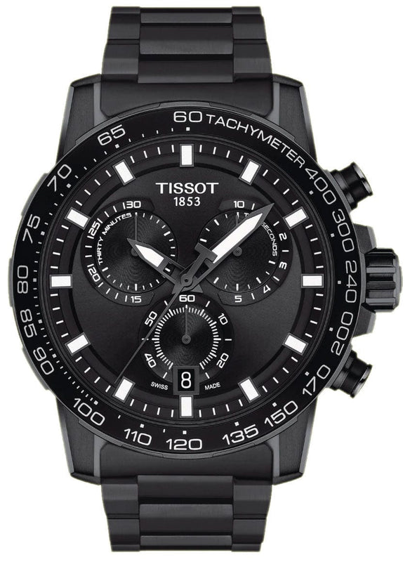 Buy Shop Tissot Supersport Chrono Black Dial Black Steel Strap Watch For Men - T125.617.33.051.00 USA Online