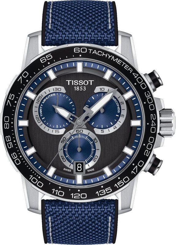 Buy Shop Tissot Supersport Chrono Black Dial Blue Nylon Strap Watch for Men - T125.617.17.051.03 USA Online