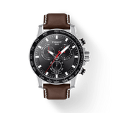 Buy Shop Tissot Supersport Chrono Black Dial Brown Leather Strap Watch for Men - T125.617.16.051.01 USA Online