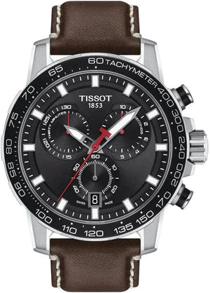 Buy Shop Tissot Supersport Chrono Black Dial Brown Leather Strap Watch for Men - T125.617.16.051.01 USA Online
