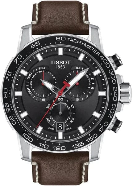 Buy Shop Tissot Supersport Chrono Black Dial Brown Leather Strap Watch for Men - T125.617.16.051.01 USA Online