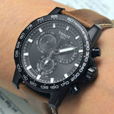 Buy Shop Tissot Supersport Chrono Black Dial Brown Leather Strap Watch for Men - T125.617.36.051.01 USA Online