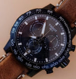 Buy Shop Tissot Supersport Chrono Black Dial Brown Leather Strap Watch for Men - T125.617.36.051.01 USA Online