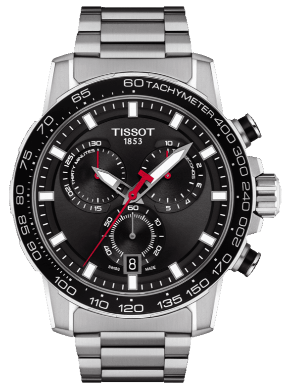 Buy Shop Tissot Supersport Chrono Black Dial Silver Steel Strap Watch For Men - T125.617.11.051.00 USA Online