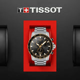 Buy Shop Tissot Supersport Chrono Black Dial Silver Steel Strap Watch For Men - T125.617.21.051.00 USA Online