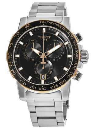 Buy Shop Tissot Supersport Chrono Black Dial Silver Steel Strap Watch For Men - T125.617.21.051.00 USA Online