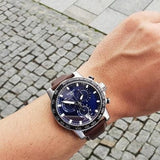 Buy Shop Tissot Supersport Chrono Blue Dial Brown Leather Strap Watch For Men - T125.617.16.041.00 USA Online