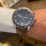 Buy Shop Tissot Supersport Chrono Blue Dial Brown Leather Strap Watch For Men - T125.617.16.041.00 USA Online