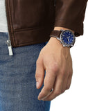 Buy Shop Tissot Supersport Chrono Blue Dial Brown Leather Strap Watch For Men - T125.617.16.041.00 USA Online