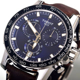 Buy Shop Tissot Supersport Chrono Blue Dial Brown Leather Strap Watch For Men - T125.617.16.041.00 USA Online