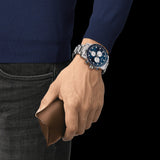 Buy Shop Tissot Supersport Chrono Blue Dial Silver Steel Strap Watch For Men - T125.617.11.041.00 USA Online