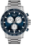 Buy Shop Tissot Supersport Chrono Blue Dial Silver Steel Strap Watch For Men - T125.617.11.041.00 USA Online