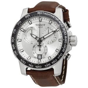 Buy Shop Tissot Supersport Chrono Silver Dial Brown Leather Strap Watch for Men - T125.617.16.031.00 USA Online