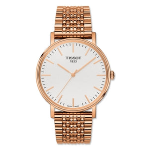 Buy Shop Tissot Everytime Medium White Dial Rose Gold Mesh Bracelet Watch For Men - T109.410.33.031.00 USA Online