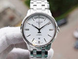 Buy Shop Tissot T Classic Automatic III Day Date White Dial Silver Steel Strap Watch for Men - T065.930.11.031.00 USA Online