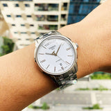 Buy Shop Tissot T Classic Automatic III Day Date White Dial Silver Steel Strap Watch for Men - T065.930.11.031.00 USA Online