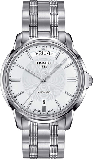 Buy Shop Tissot T Classic Automatic III Day Date White Dial Silver Steel Strap Watch for Men - T065.930.11.031.00 USA Online