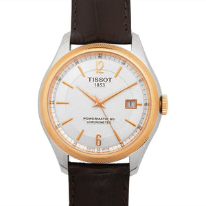 Buy Shop Tissot T Classic Ballade Powermatic 80 Lady Silver Dial Brown Leather Strap Watch For Women - T108.408.26.037.00 USA Online