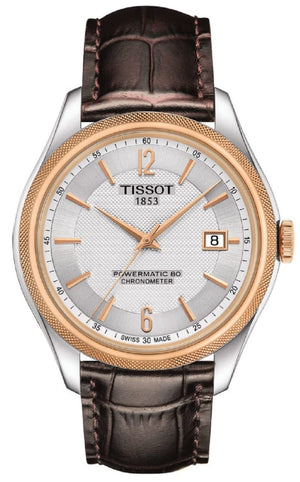 Buy Shop Tissot T Classic Ballade Powermatic 80 Lady Silver Dial Brown Leather Strap Watch For Women - T108.408.26.037.00 USA Online