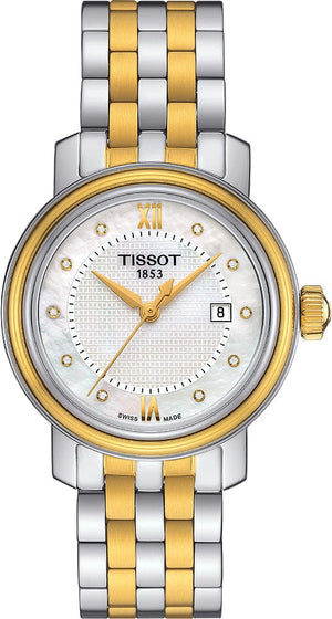 Buy Shop Tissot T Classic Bridgeport Automatic Mother of Pearl Dial Two Tone Steel Strap Watch for Women - T097.410.22.116.00 USA Online