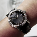 Buy Shop Tissot T Classic Bridgeport Black Dial Black Leather Strap Watch For Men - T097.410.16.058.00 USA Online