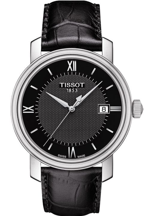Buy Shop Tissot T Classic Bridgeport Black Dial Black Leather Strap Watch For Men - T097.410.16.058.00 USA Online