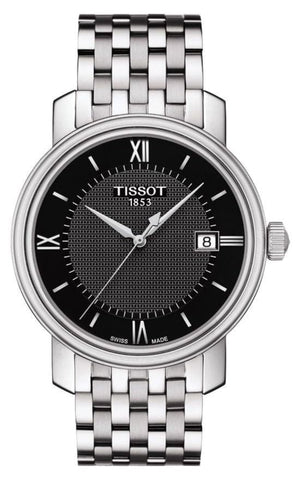 Buy Shop Tissot T Classic Bridgeport Black Dial Silver Steel Strap Watch For Men - T097.410.11.058.00 USA Online