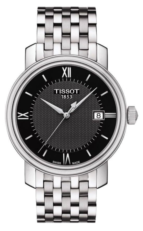 Buy Shop Tissot T Classic Bridgeport Black Dial Silver Steel Strap Watch For Men - T097.410.11.058.00 USA Online