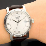 Buy Shop Tissot T Classic Bridgeport Silver Dial Brown Leather Strap Watch For Men - T097.410.16.038.00 USA Online