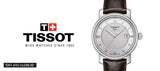 Buy Shop Tissot T Classic Bridgeport Silver Dial Brown Leather Strap Watch For Men - T097.410.16.038.00 USA Online