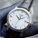 Buy Shop Tissot T Classic Bridgeport Silver Dial Brown Leather Strap Watch For Men - T097.410.16.038.00 USA Online