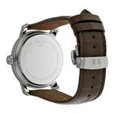Buy Shop Tissot T Classic Bridgeport Silver Dial Brown Leather Strap Watch For Men - T097.410.16.038.00 USA Online