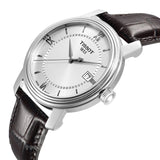 Buy Shop Tissot T Classic Bridgeport Silver Dial Brown Leather Strap Watch For Men - T097.410.16.038.00 USA Online