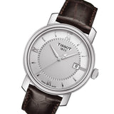 Buy Shop Tissot T Classic Bridgeport Silver Dial Brown Leather Strap Watch For Men - T097.410.16.038.00 USA Online