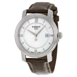 Buy Shop Tissot T Classic Bridgeport Silver Dial Brown Leather Strap Watch For Men - T097.410.16.038.00 USA Online