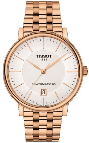 Buy Shop Tissot T Classic Carson Premium Automatic White Dial Rose Gold Steel Strap Watch for Men - T122.407.33.031.00 USA Online