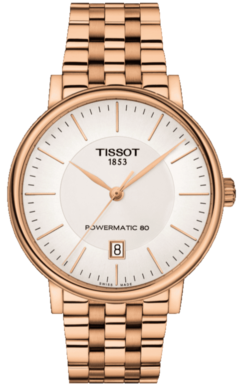 Buy Shop Tissot T Classic Carson Premium Automatic White Dial Rose Gold Steel Strap Watch for Men - T122.407.33.031.00 USA Online